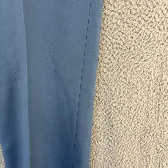 Vintage 70s Dress Slacks Men's 34x30 Blue Straight Leg Rockabilly Pockets Talon - Picture 2 of 10
